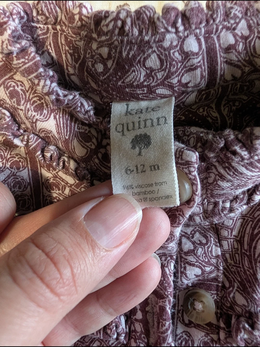 kate quinn Mauve Floral Print Long Sleeve Dress